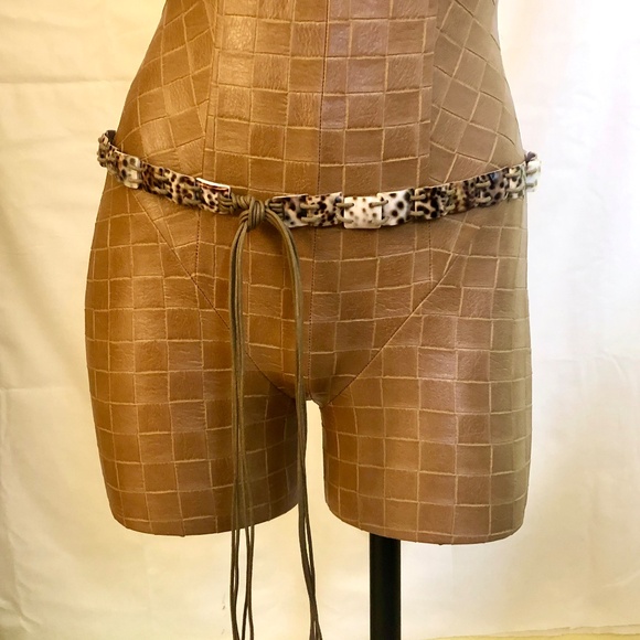 Tortuous Shell & Leather Belt/Necklace - Picture 1 of 16